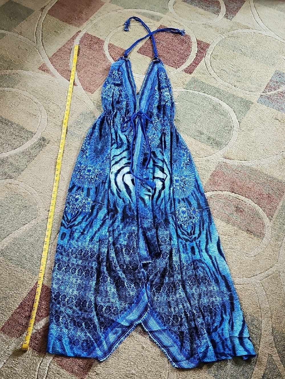 Bathing Suit Cover Up, One Size Tall, Blue, LT. blue Black And White Print. NWTs